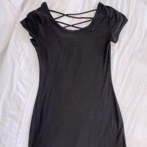 Black tshirt dress w a strappy back